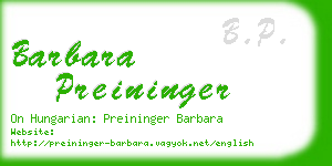 barbara preininger business card